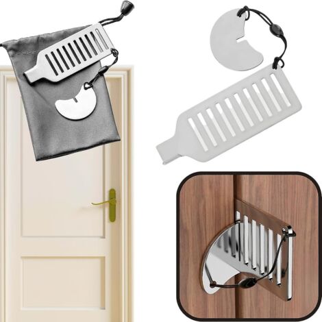 BEBUSINGOTO Serrure de porte portable, serrure de porte de voyage, loquet de porte universel sans trous, pour voyage, hôtel, maison, appartement