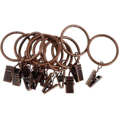 BEBUSINGOTO Set de 12 anneaux de rideau de fer anneaux de rideau de douche - cuivre 32mm, rideaux de douche anneaux pour salle de bain