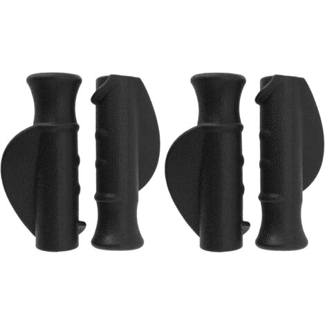 BEBUSINGOTO Set mit 2 Paar 22-mm-Rollatorgriffen, rechten und linken Griffen, ergonomischen PVC-Griffen, Ersatzteilen, schwarz