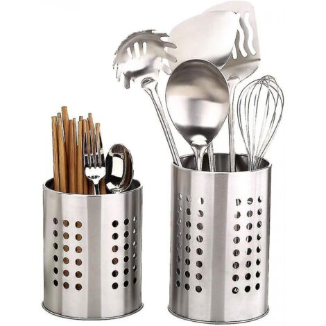 BEBUSINGOTO Set mit 2 Utensilienhaltern aus Edelstahl