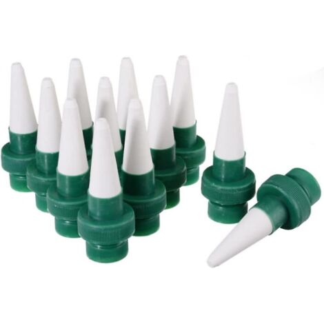 BEBUSINGOTO Sistema de riego automático para plantas, sistema de riego automático de cerámica para flores, sistema de riego automático por goteo (12 unidades)