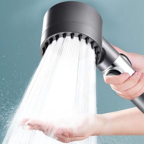 BEBUSINGOTO Soffione doccia ad alta pressione, per bagno, 3 modalità regolabili, soffione doccia anticalcare con massaggio e arresto, soffione doccia a risparmio idrico, soffione doccia SPA