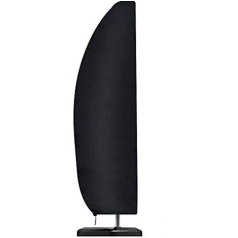BEBUSINGOTO Sonnenschirmhülle, wasserdicht, winddicht, robust, 210D Ripstop Oxford, extra große Ampelhülle mit Reißverschluss (280 x 45/81/30 cm) – Schwarz