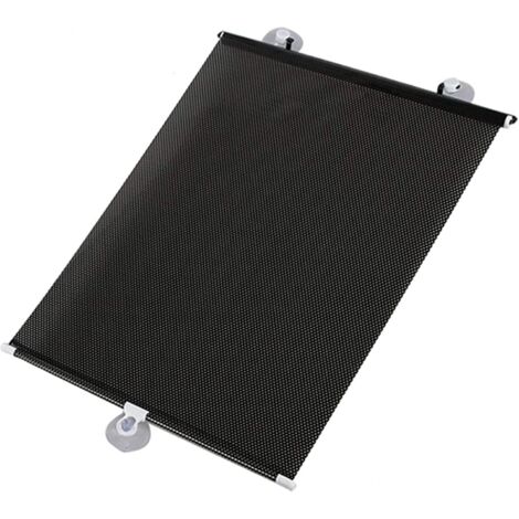 BEBUSINGOTO Sonnenschutzrollo mit Saugnapf, einziehbares Verdunkelungsrollo für Fenster, temporärer Sichtschutz, tragbarer Wärmeschutzvorhang, Schwarz – 40 × 60 cm (15,7 × 23,6 Zoll)