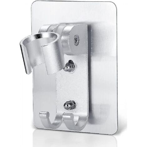 BEBUSINGOTO Soporte para cabezal de ducha de mano sin clavos, ajustable, para baño, con disco adhesivo, aluminio oxidado