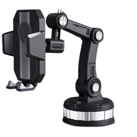 BEBUSINGOTO Soporte para teléfono de coche con ventosa, universal para salpicadero/parabrisas/apertura con un solo botón (negro)