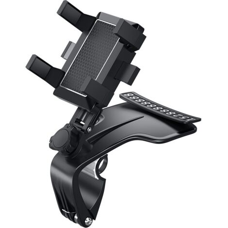 BEBUSINGOTO Soporte para teléfono de coche, multifunción, para espejo retrovisor con abrazadera de resorte ajustable de 360°, apto para smartphones de 3 a 7 pulgadas.