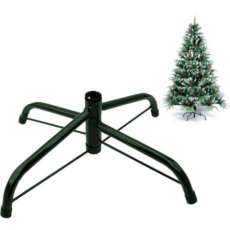 BEBUSINGOTO Soporte plegable de hierro para árbol de Navidad con tornillos para decoración de fiestas, poste de metal artificial (30 cm, Ø1,9 cm)