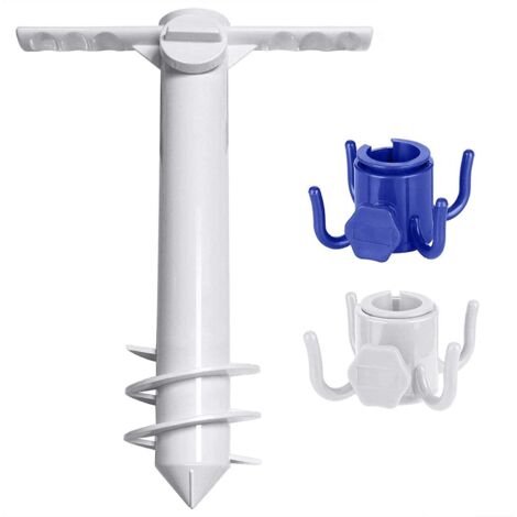 BEBUSINGOTO Soporte universal para sombrilla de playa - Soporte de suelo con tornillos - Resistente a fuertes vientos