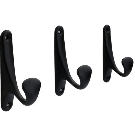 BEBUSINGOTO Stück schwarze Wandhaken, mattschwarze Kleiderhaken, Einzelhaken mit Schrauben, Kleiderhaken aus Aluminiumlegierung für Kleidung, (schwarz)