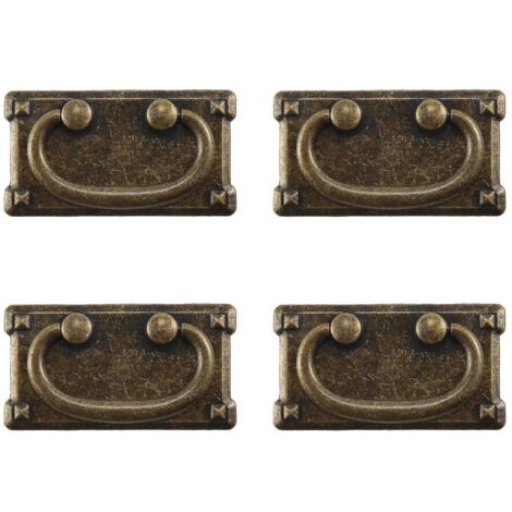 BEBUSINGOTO Stücke Vintage Antike Bronze Schubladengriffe Ring Pull Knöpfe Schranktür Möbelgriff Dekoration