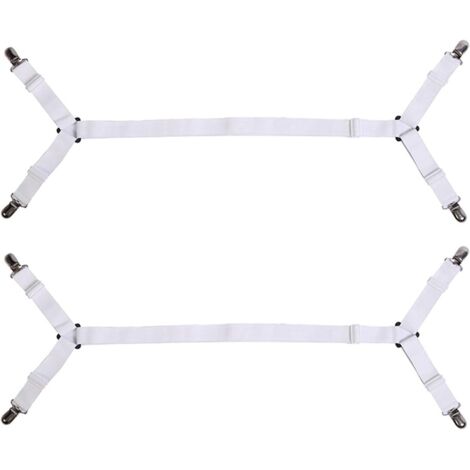 BEBUSINGOTO Sujetadores ajustables para sábanas ajustables, correas para sujetar sábanas, tensores elásticos con clips metálicos para sábanas, colchones, tablas de planchar o sofás, ayuda para la cama