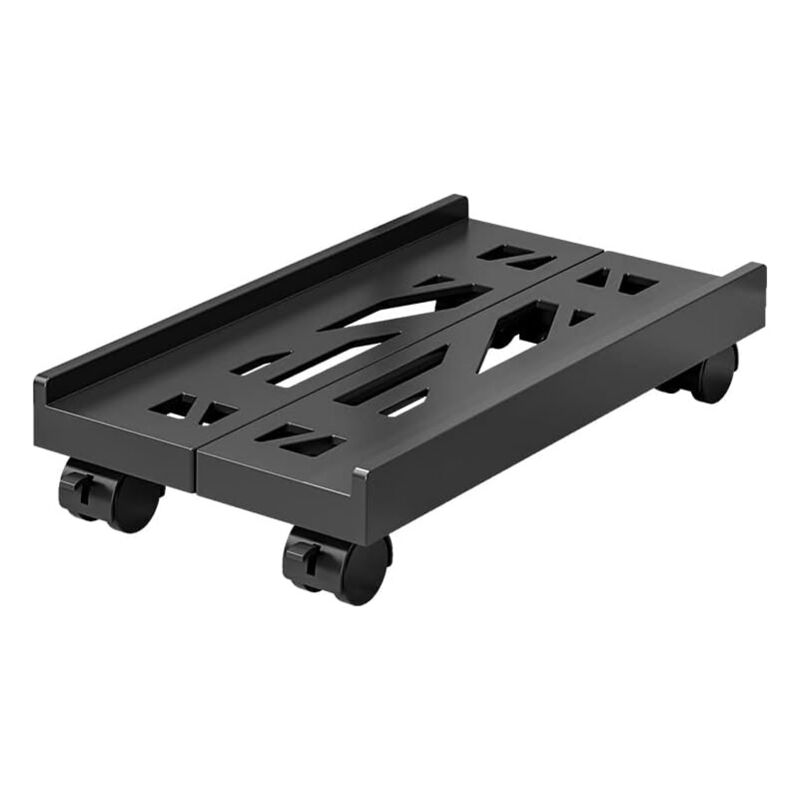 Image of Supporto universale per pc Supporto per computer regolabile Supporto per pc mobile con 4 rotelle, supporto per cpu per desktop tower, pc da gioco