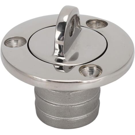 BEBUSINGOTO Tapón de drenaje/bandeja de goteo redondo de acero inoxidable de 25 mm para Garboard, puerto de llenado/pesca de combustible para barco, acero inoxidable 316 pulido.