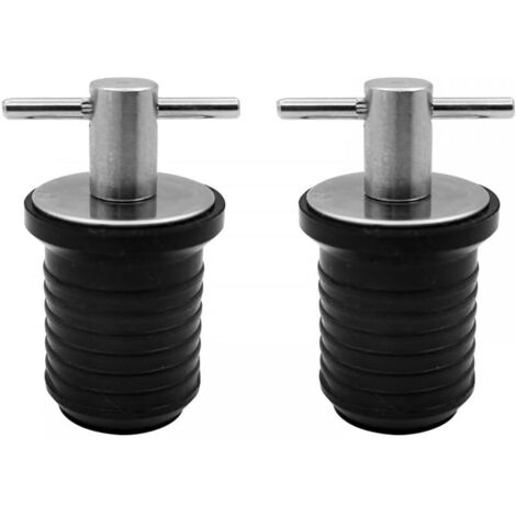 BEBUSINGOTO tapones de drenaje para barcos, de acero inoxidable de 23 mm con mango en T, accesorios para embarcaciones marinas.