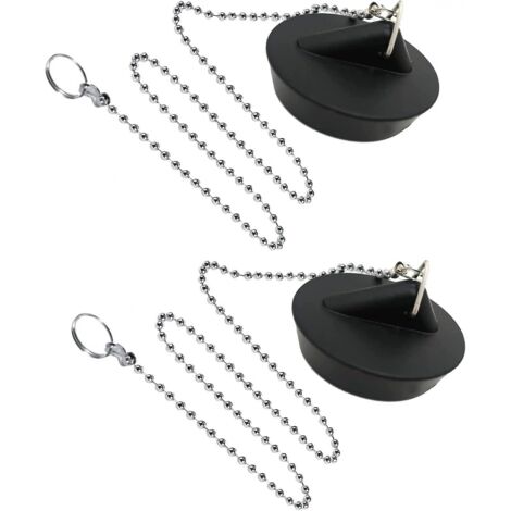BEBUSINGOTO tapones de goma para fregadero con cadena de bolas, universales de acero inoxidable con gancho para fregadero de cocina o bañera.
