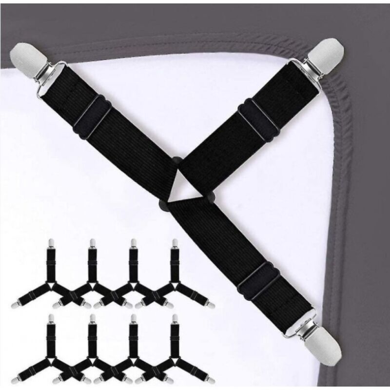 BEBUSINGOTO Tendeurs de draps - 8 pièces - Clips de draps - Jeu de tendeurs de draps - Tendeurs de couette - Clips de drap-housse - Clips de couette
