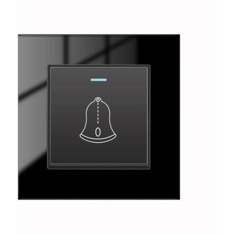 BEBUSINGOTO Timbre de pared con panel de vidrio templado, interruptor pulsador, 220-250 V, electrodomésticos para hotel