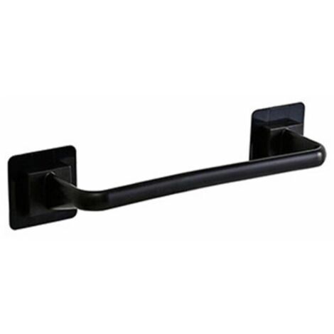 BEBUSINGOTO Toallero de pared sin perforaciones para cocina y baño, porta trapos, porta tapas, toallero, toallero de baño, color negro.