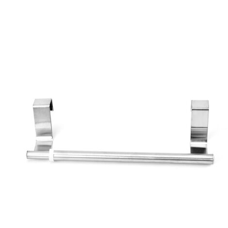 BEBUSINGOTO Toallero telescópico - Toallero telescópico individual de acero inoxidable, 22,5-35,5 x 6 x 7 cm, plata mate