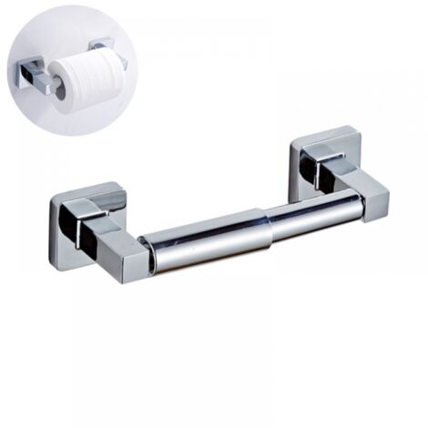 BEBUSINGOTO Toilettenpapierrollenhalter, quadratisch, Wandmontage, Badezimmer-Seidenpapierhalter, Taschentuchspender, Wandmontage, selbstklebender Toilettenpapierrollenhalter, Chrom
