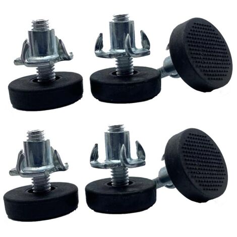 BEBUSINGOTO tornillos M6 para patas de muebles + 6 tuercas de garra ajustables M6 para tapas de extremo de estante de mesa y silla