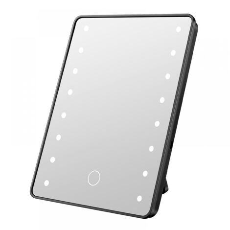 BEBUSINGOTO Touchscreen-Schminkspiegel mit 16 LED-Leuchten und Ständer
