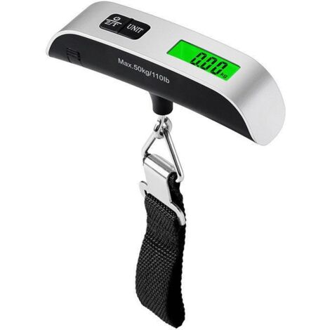 BEBUSINGOTO Tragbare elektronische Gepäckwaage, multifunktionale Reisekofferwaage, max. 50 kg (g, oz), digitale Reisewaage mit Tarafunktion und Gurt