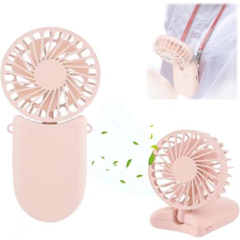 BEBUSINGOTO Tragbarer persönlicher 3-in-1-Halskettenventilator, Mini-Hand-/Desktop-Ventilatoren, wiederaufladbarer hängender Halsventilator, 3 einstellbare Geschwindigkeiten mit langer Akkulaufzeit