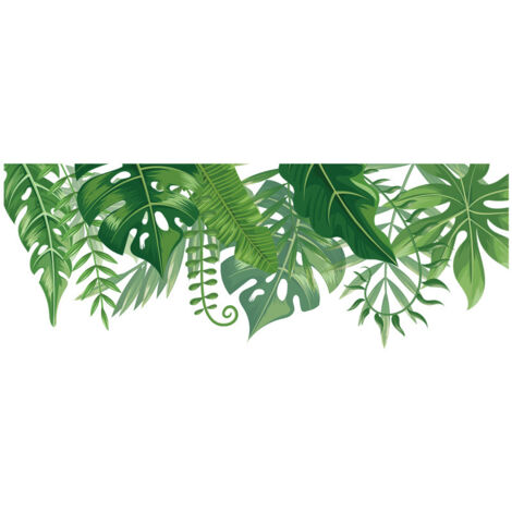 BEBUSINGOTO Un conjunto de pegatinas de pared de plantas de hojas verdes, pegatinas de pared para sala de estar, dormitorio, cocina y baño.