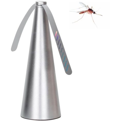 BEBUSINGOTO Ventilador repelente silencioso, repelente de mosquitos, repelente de moscas silencioso, ventilador de protección de alimentos, ventilador de escritorio plateado