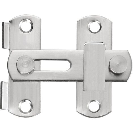 BEBUSINGOTO Verrou de porte coulissante à angle, verrou porte coulissante serrure volet loquet porte pour jardin salle de bain garage fenêtre argent