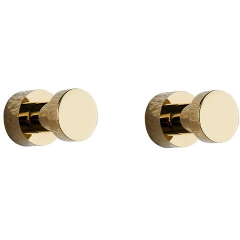 BEBUSINGOTO Wandhaken, Handtuchhaken für Badezimmer, Küche, Tür, Kleiderschrank & Abstellraum, 2er-Pack, Messing (Gold)