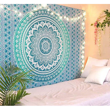 BEBUSINGOTO Wandteppich, Geschenk, Wandteppich, Hippie-Mandala, Bohemian, psychedelisch, kompliziert, indischer Wandbehang, Bettwäsche, Tagesdecke, 200 x 150 cm