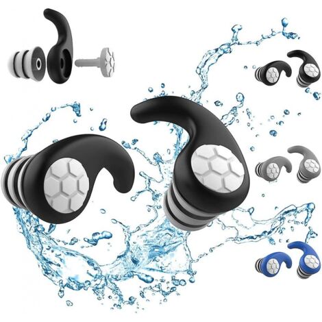 BEBUSINGOTO Wasserdichte Schwimm-Ohrstöpsel für Erwachsene – 3 Paar wiederverwendbare Schwimm-Ohrstöpsel aus weichem Silikon
