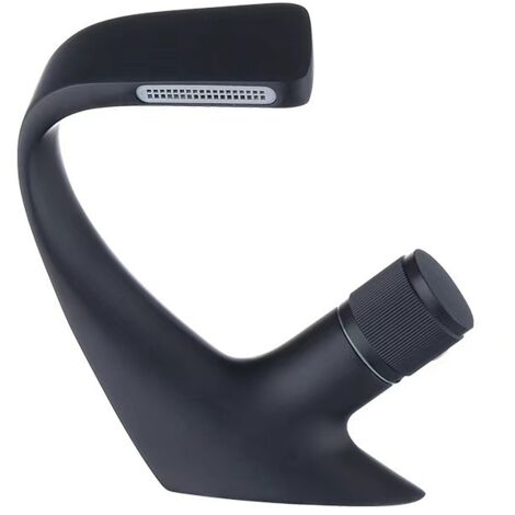 BEBUSINGOTO Wasserfall-Badezimmerarmatur, verchromte Waschtischarmatur, Einlochmontage, Messing-Waschtischarmatur, elegantes Design, Badezimmerarmaturen (schwarz)