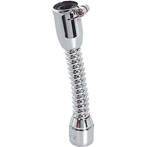 Bec allonge avec mousseur avec pince, metal chrome