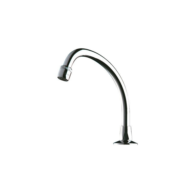 Bec de lavabo Delabie col de cygne orientable laiton chromé débit 3l/min