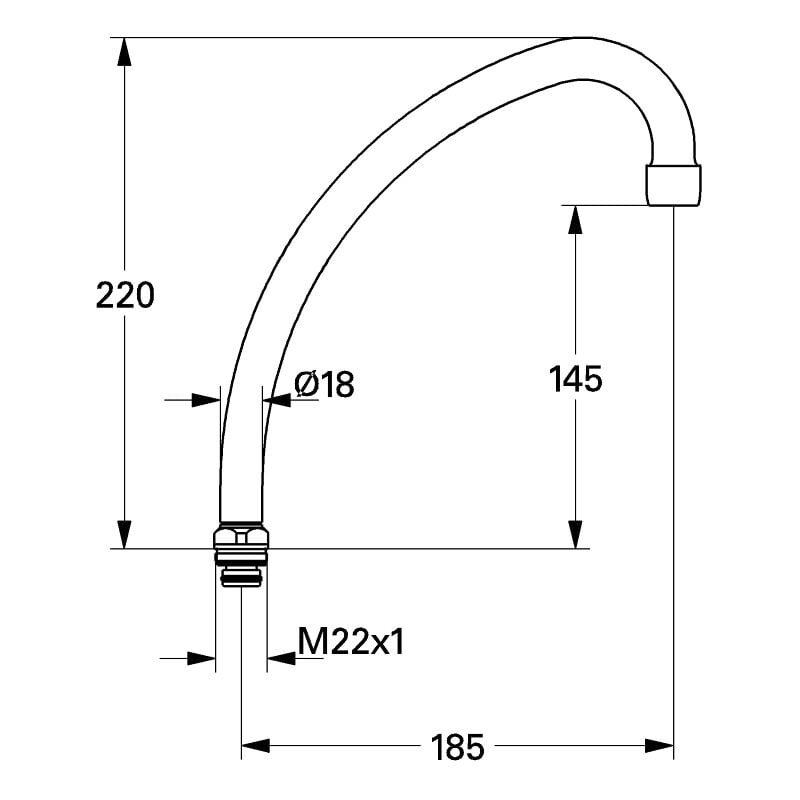 Grohe - Bec col de cygne oriantable saillie 185mm 13073000