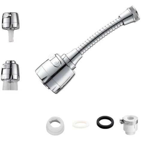 Bec de robinet de cuisine, bec rotatif à 360° avec diffuseur et filtre, bec de rechange (15 cm de long) - une pièce