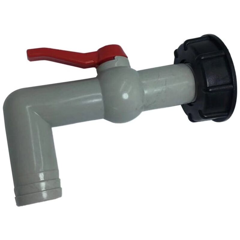 Fitags - Bec de Vidange avec Écrou 90 Degrés, pour Raccord Robinet Cuve ibc 1000L Eau Prolongateur Diamètre Pluie Arrosage 60mm - a 1 Pouce à 90
