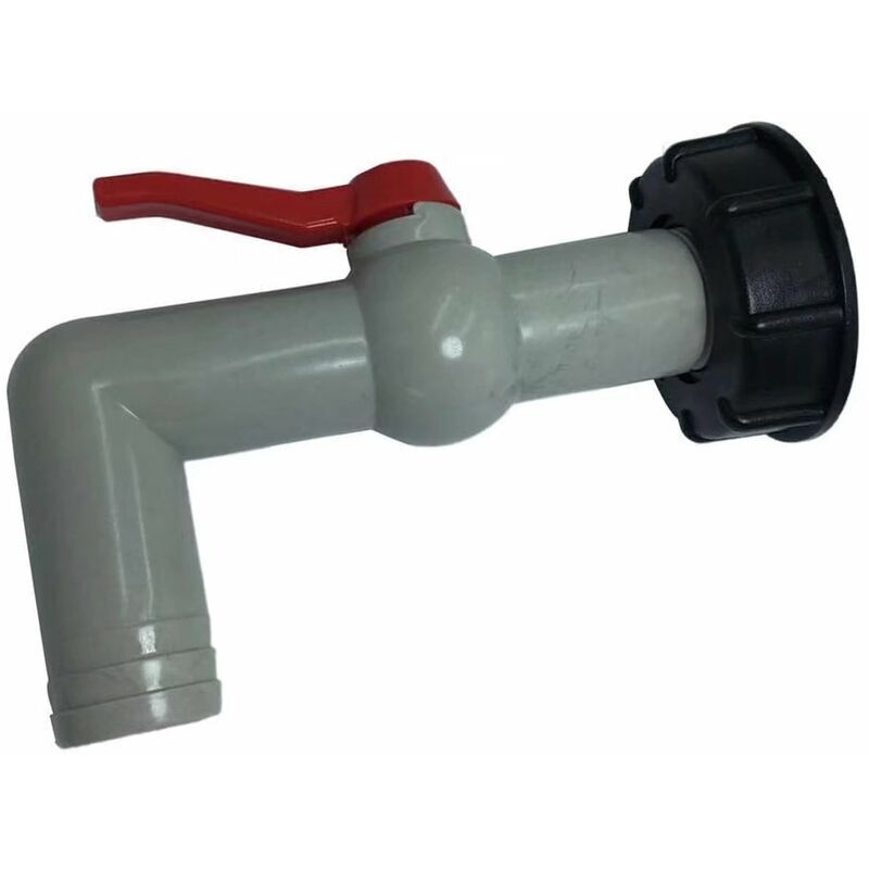 Bec de Vidange avec Écrou 90 Degrés, pour Raccord Robinet Cuve IBC 1000L Eau Prolongateur Diamètre Pluie Arrosage 60mm - A 1 Pouce à 90 degrés, BR-Vie