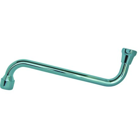 Blanc Habitat – Bec dessous chromé 200 mm – Écrou 15/21 pour robinetterie – Aérateur intégré pour débit optimal – Remplacement facile