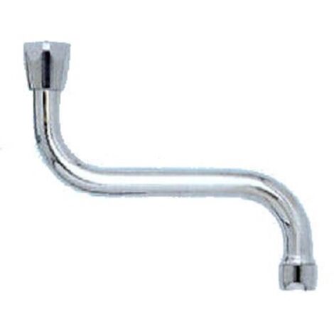 Bec forme S chromé avec aérateur - Filetage 3/4 - longueur 150