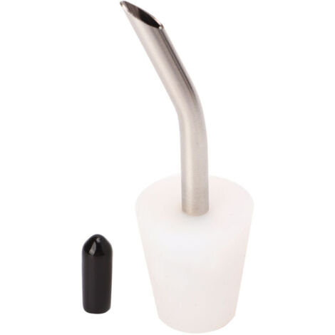 Bec verseur en acier inoxydable blanc, accessoire de rechange avec extension et capuchon anti-poussière pour bouteilles de café et d'alcool.