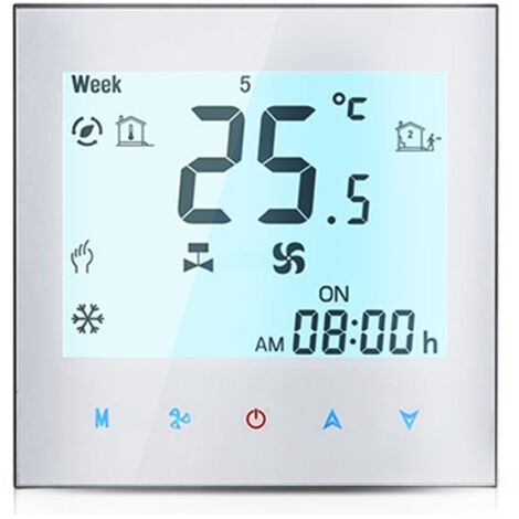 Beca Termostato Smart WiFi BAC-1000MLW con Modulazione Ventola 0-10V e Controllo Valvola Bianco