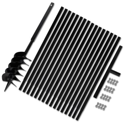 Bêche et tarière manuelle 150 mm avec Rallonge 17 m acier