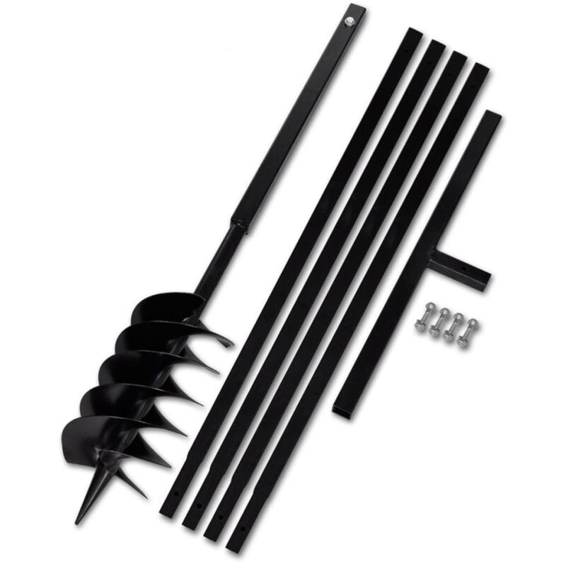 Bêche et tarière manuelle 150 mm avec rallonge 5 m acier outils garage atelier bricolage