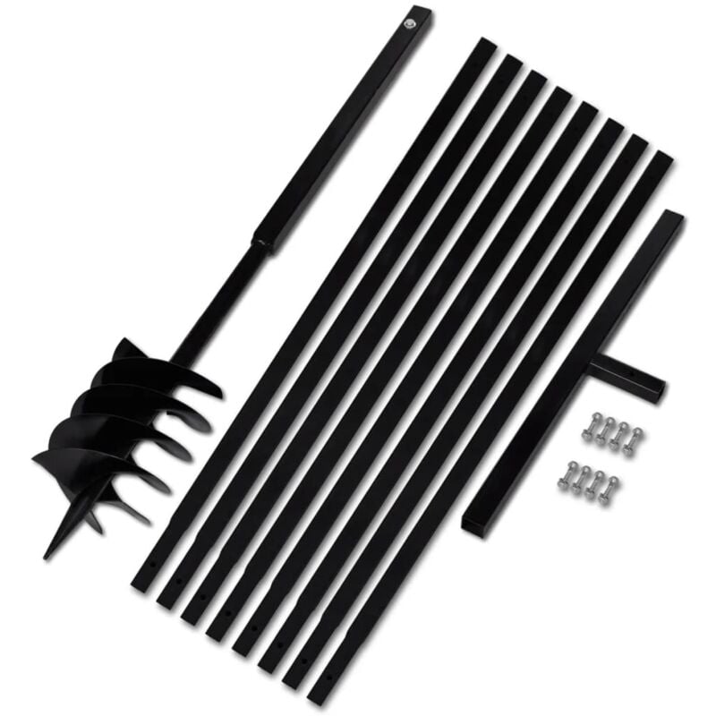 Vidaxl - Tarière de sol avec manche 180 mm et tube d'extension 9 m Acier