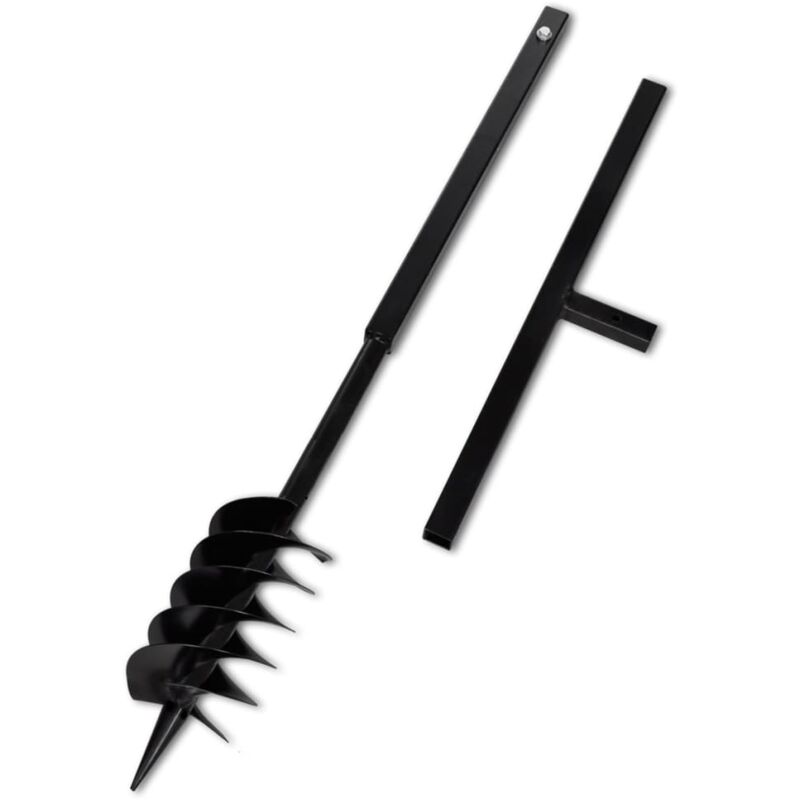 Vidaxl - Tarière de sol avec mèche de tarière spirales 120 mm Acier Noir